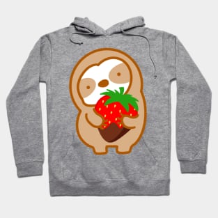 Cute Strawberry Fondue Sloth Hoodie